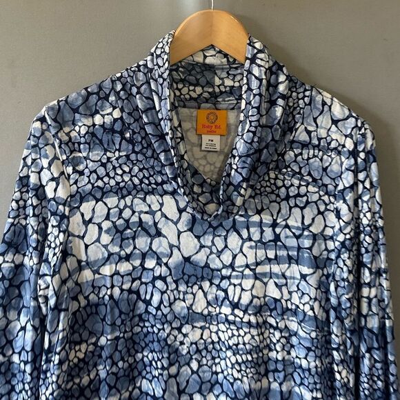 5 for $45 NWT Ruby Rd Top Blouse Shirt Size MP Blue - Picture 5 of 5
